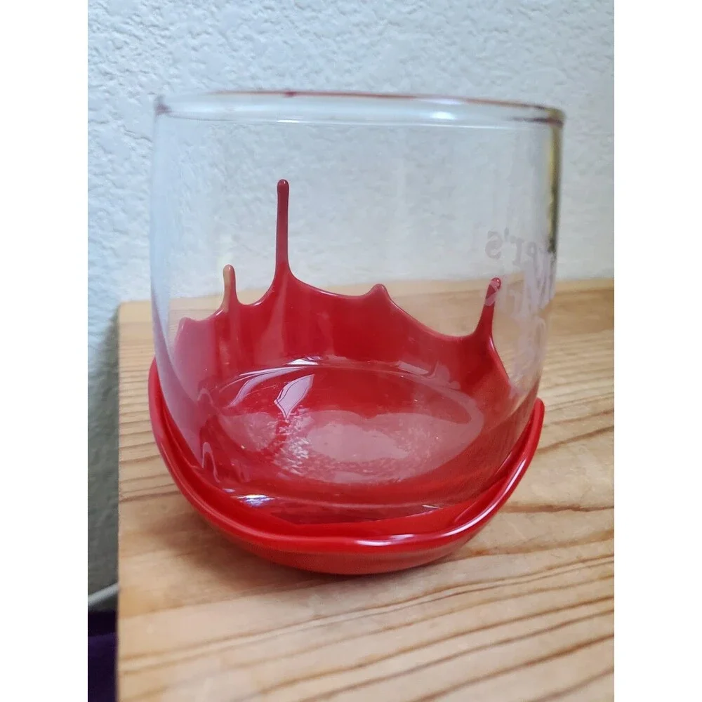 Makers Mark Mug Cup Glass Melted Red Drip Wax Whisky Bourbon 12 Oz Brewery EUC